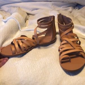 Tan strappy sandals